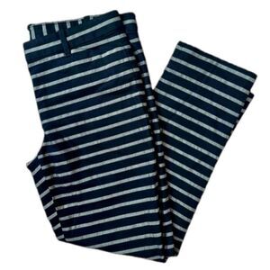 GAP Women's Size 4 Navy Blue & White Striped Slim Cropped Pants